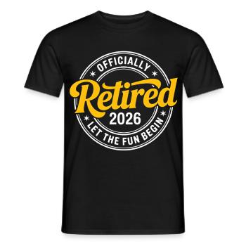 Retired 2026 Funny Retired Graphic Men Retirement - Men's T-Shirt - black - Front - AI Model Male 178 light (178cm)
