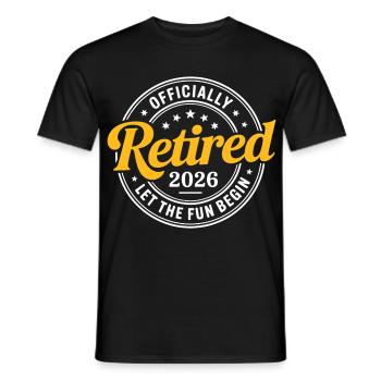 Retired 2026 Funny Retired Graphic Men Retirement - Men's T-Shirt - black - Front - AI Model Male 178 light (178cm)