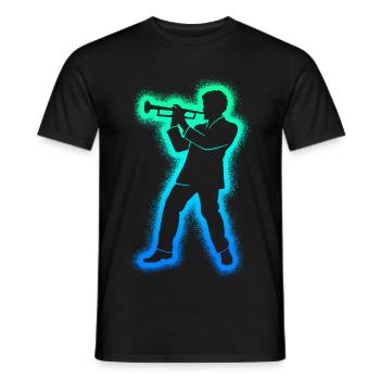Trompete Trompetenspieler Kinder Herren Trompeter - Männer T-Shirt - Schwarz - Vorne - AI Model Male 178 light (178cm)