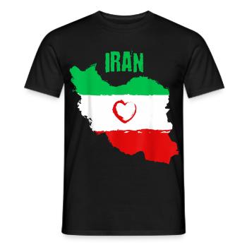 Iranische Herzflagge - Männer T-Shirt - Schwarz - Vorne - AI Model Male 178 light (178cm)