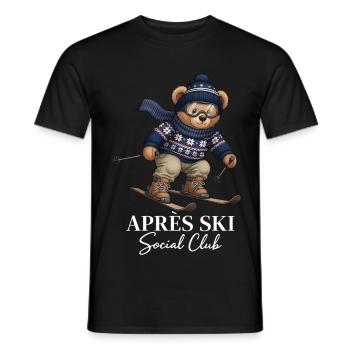 Apres Ski Social Club Bär Skifahren - Männer T-Shirt - Schwarz - Vorne - AI Model Male 178 light (178cm)