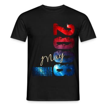 18th Birthday Gift Husband Original May 2008 - Men's T-Shirt - black - Front - AI Model Male 178 light (178cm)