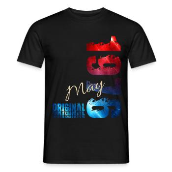 50th Birthday Gift Husband Original May 1976 - Men's T-Shirt - black - Front - AI Model Male 178 light (178cm)