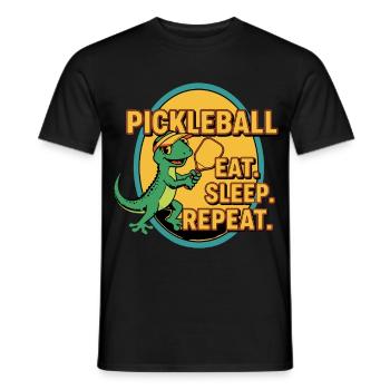 Pickleball Eat Sleep Repeat Funny Player - Men's T-Shirt - black - Front - AI Model Male 178 light (178cm)