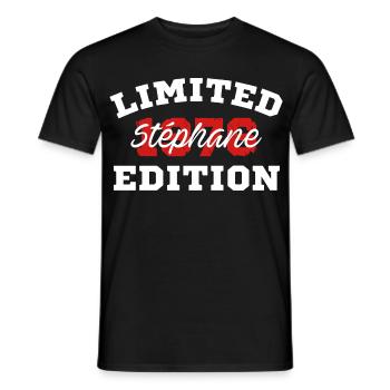 Limited Edition Stéphane 1976 - Men's T-Shirt - black - Front - AI Model Male 178 light (178cm)