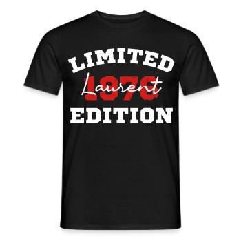 Limitierte Ausgabe 1976 Laurent Vintage - Männer T-Shirt - Schwarz - Vorne - AI Model Male 178 light (178cm)