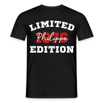 Limitierte Philippe-Ausgabe 1976 - Männer T-Shirt - Schwarz - Vorne - AI Model Male 178 light (178cm)