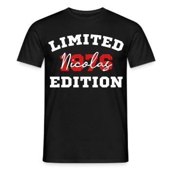 Limitierte Auflage Nicolas - Männer T-Shirt - Schwarz - Vorne - AI Model Male 178 light (178cm)
