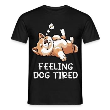 Se sentir fatigué par le chien Akita Akita Propriétaire Akitas - T-shirt homme - noir - Devant - AI Model Male 178 light (178cm)
