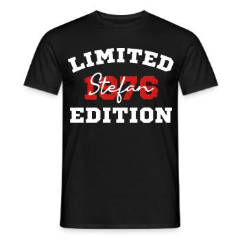 T-shirt d’anniversaire Stefan 50 ans - T-shirt homme - noir - Devant - AI Model Male 178 light (178cm)
