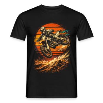 Dirtbike Dirt Bike Motocross - Men's T-Shirt - black - Front - AI Model Male 178 light (178cm)