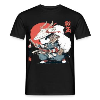 Samurai Squirrel Japanese Warrior Ukiyo-e Style Su - Men's T-Shirt - black - Front - AI Model Male 178 light (178cm)