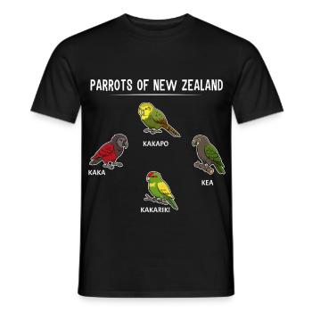 Papageien Neuseelands Kakapo Kaka Kea Kakariki - Männer T-Shirt - Schwarz - Vorne - AI Model Male 178 light (178cm)