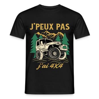 J’Peux Pas J’ai 4x4 Humour Off Road Tout Terrain - T-shirt homme - noir - Devant - AI Model Male 178 light (178cm)