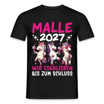 Malle 2027 We escalate to the end unicorn - Men's T-Shirt - black - Front - AI Model Male 178 light (178cm)
