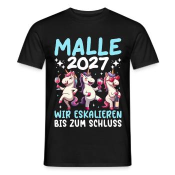 Malle 2027 We escalate to the end unicorn - Men's T-Shirt - black - Front - AI Model Male 178 light (178cm)