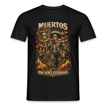 Dia De Los Muertos Pero Nunca Olvidados - Männer T-Shirt - Schwarz - Vorne - AI Model Male 178 light (178cm)