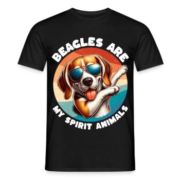 Lustige Beagle Sprüche - Männer T-Shirt - Schwarz - Vorne - AI Model Male 178 light (178cm)