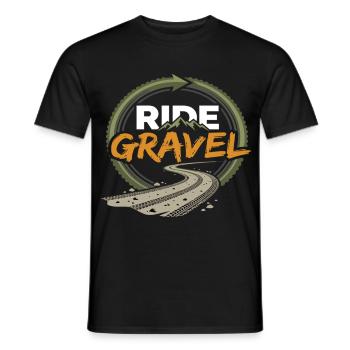 Randonnée tout-terrain en vélo de gravier - T-shirt homme - noir - Devant - AI Model Male 178 light (178cm)