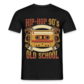 Hip Hop 90s Old School Cassette Retro - Men's T-Shirt - black - Front - AI Model Male 178 light (178cm)