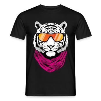 Lunettes de soleil Tigre Blanc Cool - T-shirt homme - noir - Devant - AI Model Male 178 light (178cm)