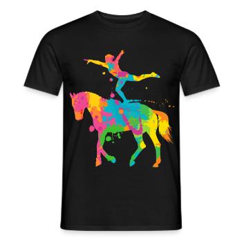 Cavalier Cheval Coloré Volti - T-shirt homme - noir - Devant - AI Model Male 178 light (178cm)