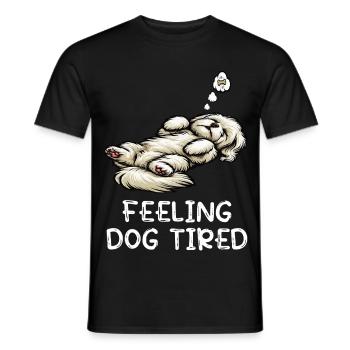 Feeling Dog Tired Maltese Maltese Owner - Men's T-Shirt - black - Front - AI Model Male 178 light (178cm)