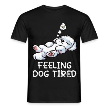 Feeling Dog Tired Maltese Maltese Owner - Men's T-Shirt - black - Front - AI Model Male 178 light (178cm)