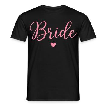 Calligraphie de mariage mariée pour enterrement de vie de garçon - T-shirt homme - noir - Devant - AI Model Male 178 light (178cm)