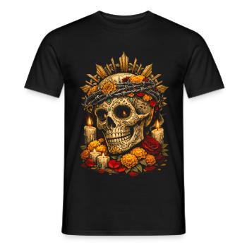 Día de los Muertos - Men's T-Shirt - black - Front - AI Model Male 178 light (178cm)
