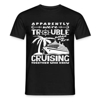 Trouble Cruising Together Funny Group - Men's T-Shirt - black - Front - AI Model Male 178 light (178cm)
