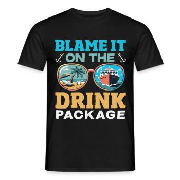 Blame It On The Drink Package Alcohol - Men's T-Shirt - black - Front - AI Model Male 178 light (178cm)