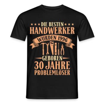 30. Geburtstag Handwerker 1996 Geschenk - Männer T-Shirt - Schwarz - Vorne - AI Model Male 178 light (178cm)