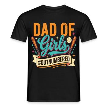 Papa des filles Baseball Père Enfants Sports - T-shirt homme - noir - Devant - AI Model Male 178 light (178cm)