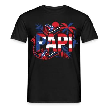 Papi Porto Rico Drapeau Grenouille Tropiques - T-shirt homme - noir - Devant - AI Model Male 178 light (178cm)
