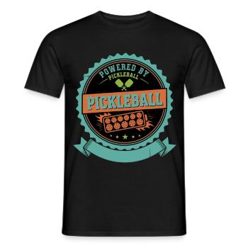 Pickleball Powered By Pickleball funny player - Men's T-Shirt - black - Front - AI Model Male 178 light (178cm)
