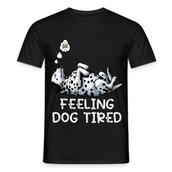 Feeling Dog Tired Dalmatian Dalmatian Owner - Men's T-Shirt - black - Front - AI Model Male 178 light (178cm)