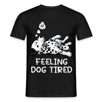 Feeling Dog Tired Dalmatian Dalmatian Owner - Men's T-Shirt - black - Front - AI Model Male 178 light (178cm)
