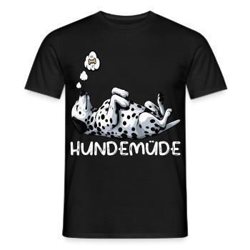 Hundemüde Dalmatiner Dalmatinerbesitzer Dalmatine - Männer T-Shirt - Schwarz - Vorne - AI Model Male 178 light (178cm)