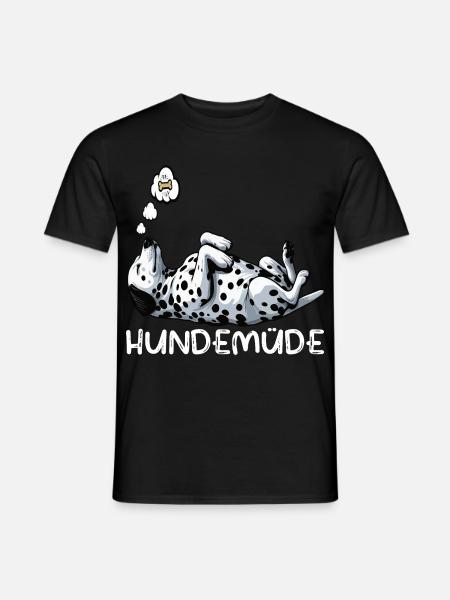 Hundemüde Dalmatiner Dalmatinerbesitzer Dalmatine - Männer T-Shirt - Schwarz