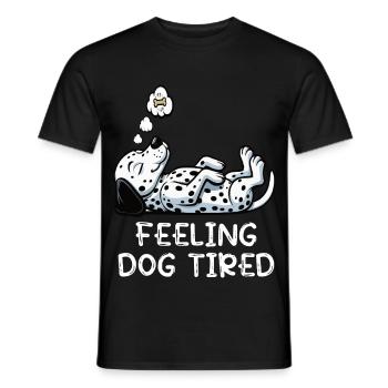 Feeling Dog Tired Dalmatian Dalmatian Owner - Men's T-Shirt - black - Front - AI Model Male 178 light (178cm)