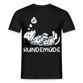 Hundemüde Dalmatiner Dalmatinerbesitzer Dalmatine - Männer T-Shirt - Schwarz - Vorne - AI Model Male 178 light (178cm)