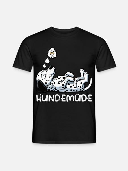 Hundemüde Dalmatiner Dalmatinerbesitzer Dalmatine - Männer T-Shirt - Schwarz