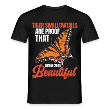 Entomologie-Liebhaber Schmetterlingsinsekt Östlicher Tiger - Männer T-Shirt - Schwarz - Vorne - AI Model Male 178 light (178cm)