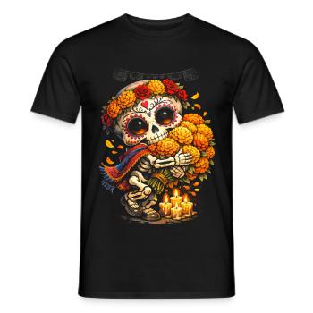 Día de los Muertos - Men's T-Shirt - black - Front - AI Model Male 178 light (178cm)