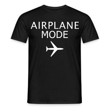 Airplane Mode Activated Flight Mode Aviation Art - Men's T-Shirt - black - Front - AI Model Male 178 light (178cm)