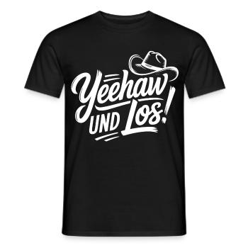 Yeehaw und Los! Western Script - Männer T-Shirt - Schwarz - Vorne - AI Model Male 178 light (178cm)