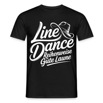 Line Dance Schriftzug Gute Laune - Männer T-Shirt - Schwarz - Vorne - AI Model Male 178 light (178cm)