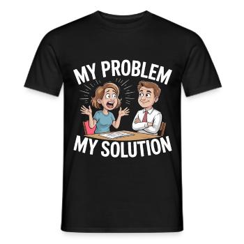 Professeur principal Mon problème Mon pictogramme Papa Maman - T-shirt homme - noir - Devant - AI Model Male 178 light (178cm)
