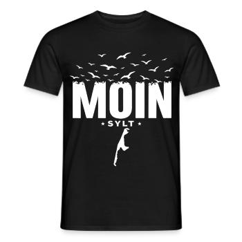 Moin Sylt Chemise de vacances de l’île de la mer du Nord - T-shirt homme - noir - Devant - AI Model Male 178 light (178cm)
